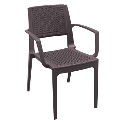 Ramseur Stacking Plastic/Resin Patio Dining Armchair