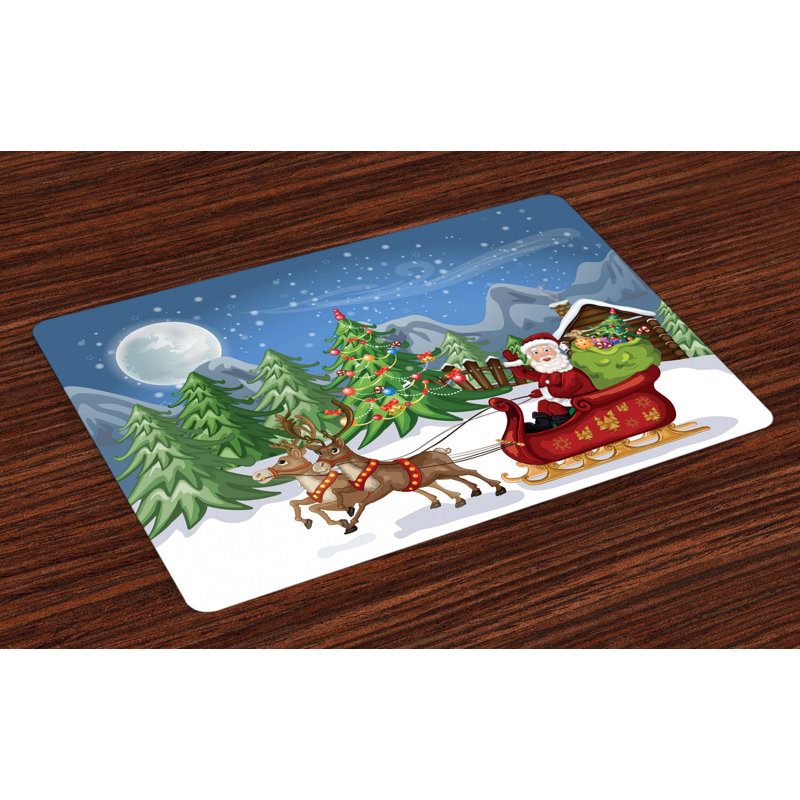 Stacie Christmas Snowdrift Reindeers Placemat
