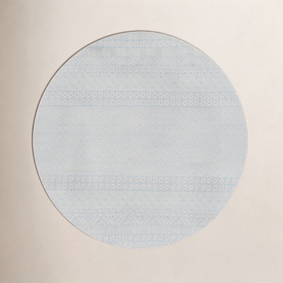 Lenwood Beige Aqua Geometric Outdoor Rug