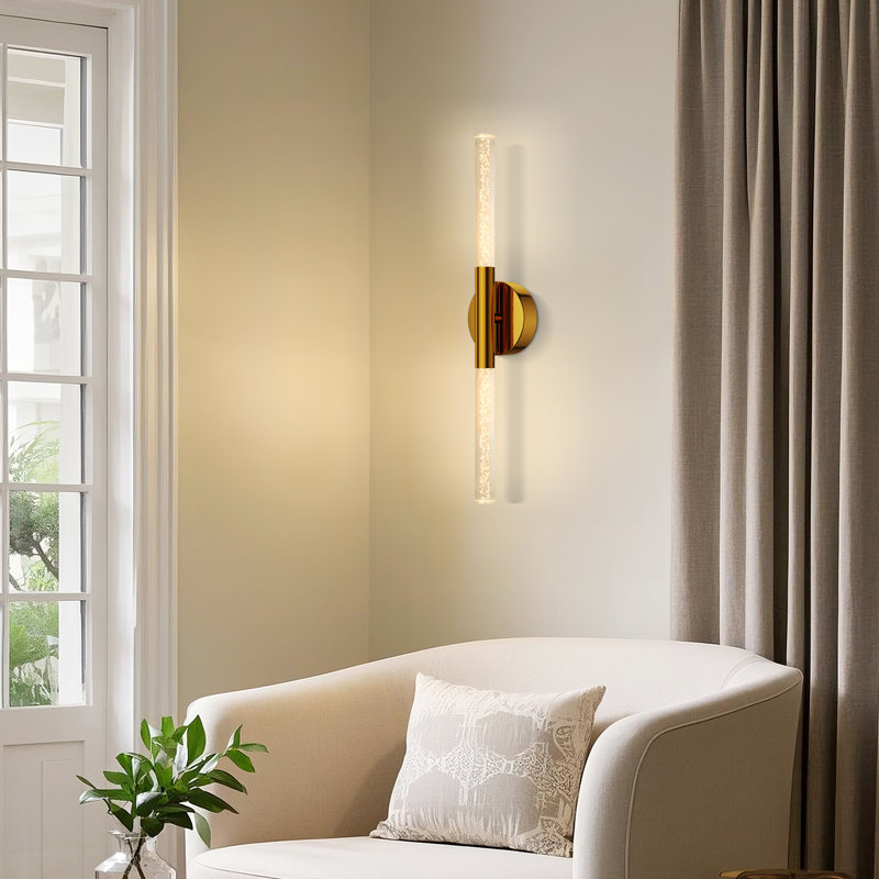 2-Light Dimmable Bathroom LED vanity light, Gold, 24" Width, 1