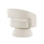 Fauteuil d'appoint pivotant Rayne, velours côtelé ivoire, base pivotante ronde en métal-522609356