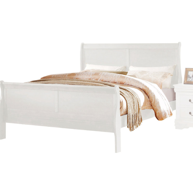 Amadis Wooden Sleigh Bed, Twin, White
