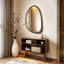 Miroir mural industriel en bois de noyer noir-669477472