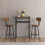 Table de bar, équipée de 2 tabourets de bar, avec dossier et cloison (brun rustique)-82958397