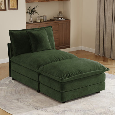 Allure Sectional Sofas Green Armless 1-Seat & Ottoman