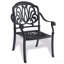 Chaise de patio en aluminium coulé 6 pièces avec cadre noir et coussins bruns-1434725688