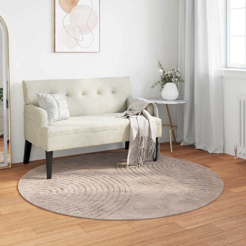 Modern Indoor Rug, Beige, Round 160 cm