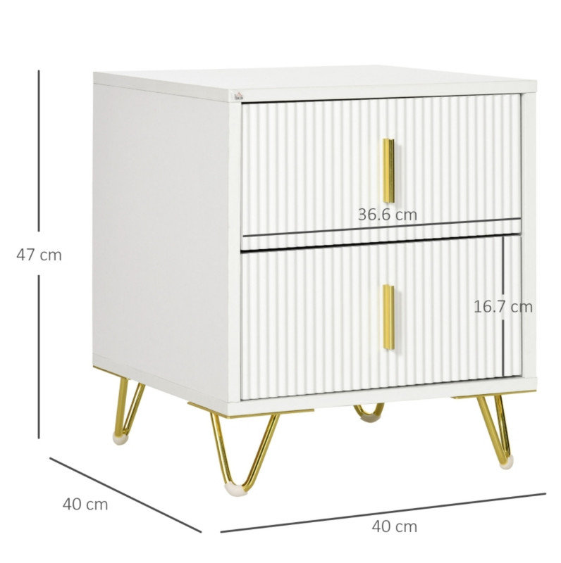 40.01 cm W Bedside Table