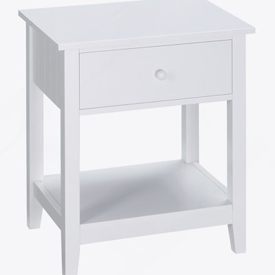 End Table, 2-Tier Side Table With Drawer And Storage Shelf