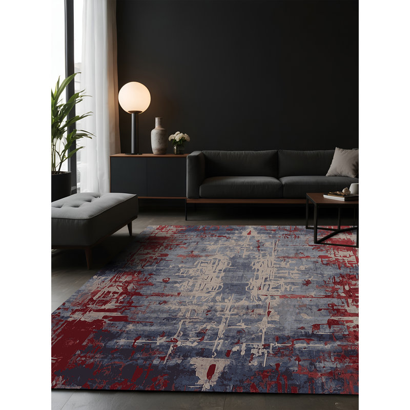 Tapis gris soyeux et moelleux, Carré 8 pi