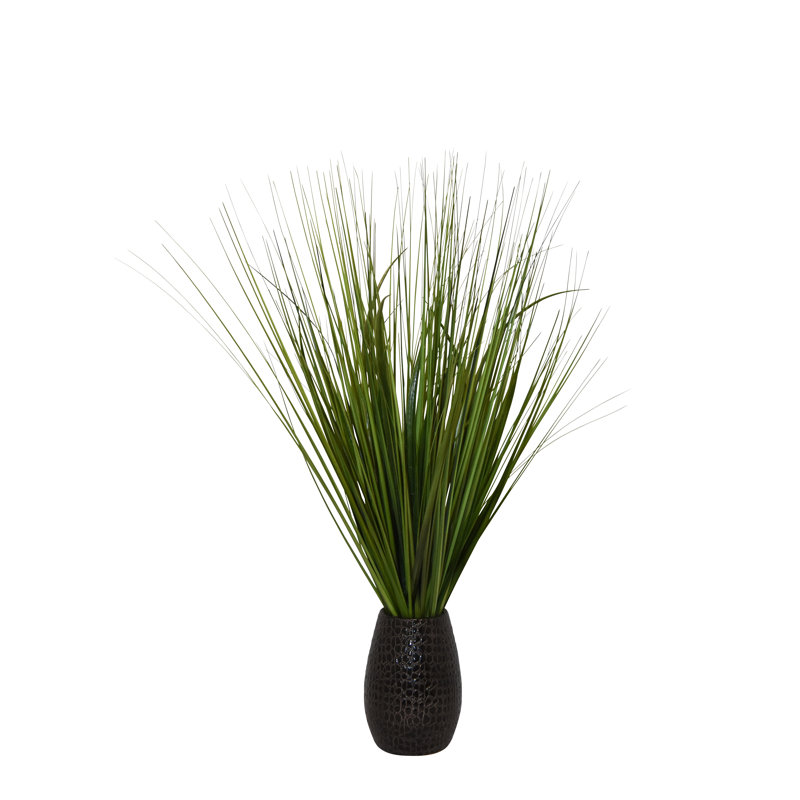 Herbe à feuillage artificiel en pot 30 po, Noir