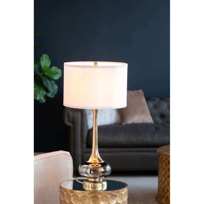 Lampe de table avec tambour en verre D15x29 "(assemblage de l'abat-jour requis)