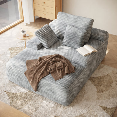 Upholstered 49.21" Corduroy Chaise Lounge Compression Sofa Bed, No - Assembly Required