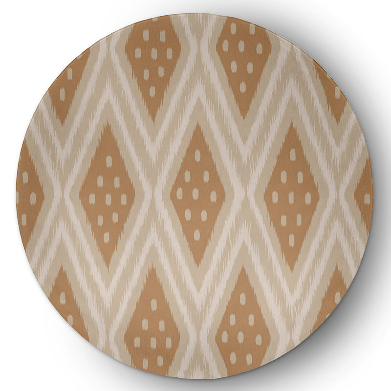 Chenille Geometric Indoor Rug, Round 5'