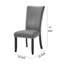 Ensemble de 2 chaises de salle à manger Lira, garniture cloutée, tissu gris, bois massif