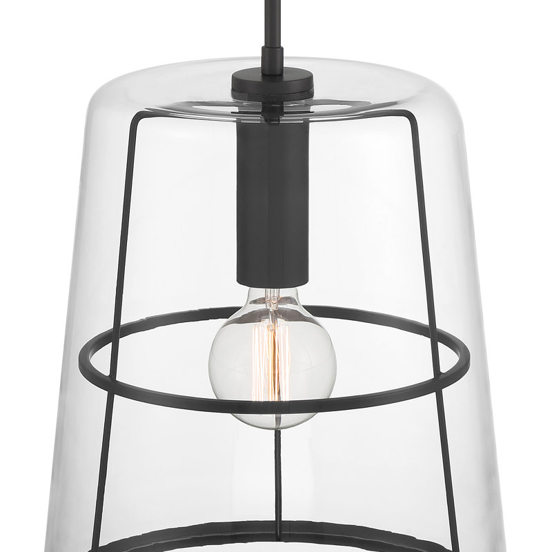 Luminaire suspendu bol 1 lumière, Noir mat