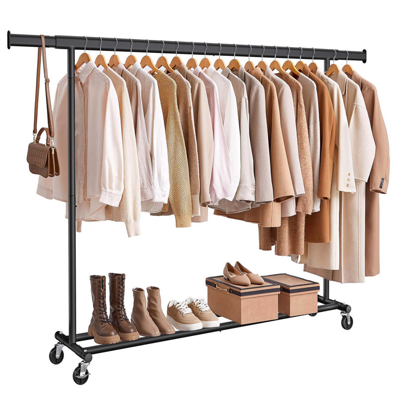 Bonville Adjustable Rolling Clothing Rack, Black