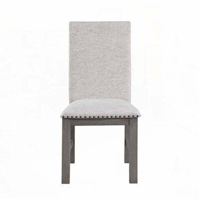 Chaise de salle à manger rembourrée avec garniture cloutée