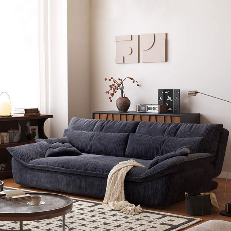 Canapé-lit en chenille bleu foncé Loveseat, 86.61"W*38.19"D*30.71"H