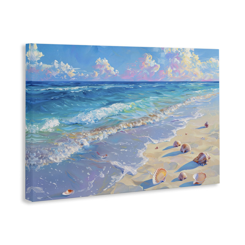 Coquillages le long de la toile de bord de mer, design par LSR Design Studio, H 16 po x l 24 po