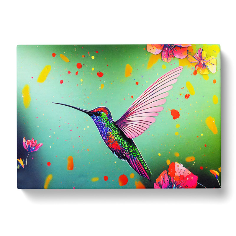 Colourful Hummingbird Vol.1 - Wrapped Canvas, 40cm H x 60cm W x 3cm D