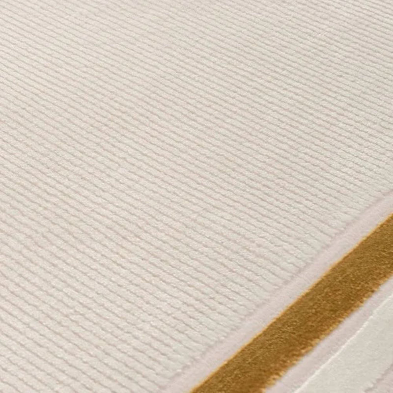 Carmel Modern Bordered Cream/Gold Area Rug, Runner 80 x 300 cm