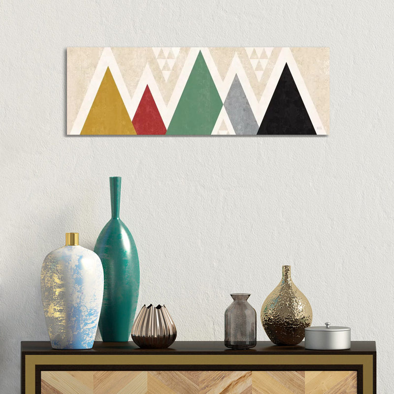Mod Triangles Panel II by Michael Mullan - Wrapped Canvas Panoramic Print, 30.48 cm H x 91.44 cm W x 1.91 cm D