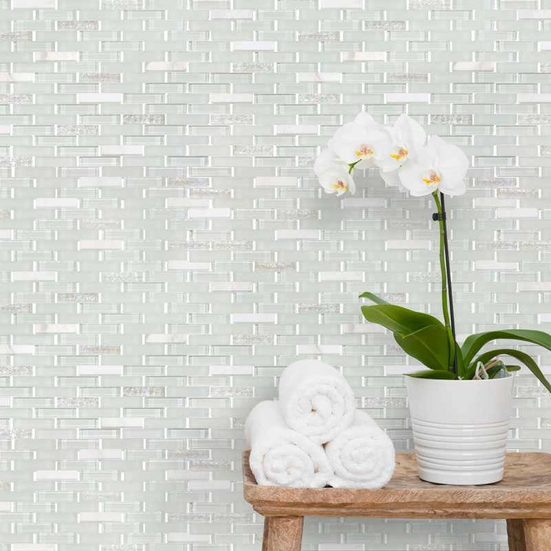 Carrelage mural mosaïque 12 po x 12 po en marbre et verre Ballentine