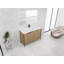 Meuble-lavabo autoportant de 48 po avec lavabo en résine et 3 portes d'armoire à fermeture en douceur