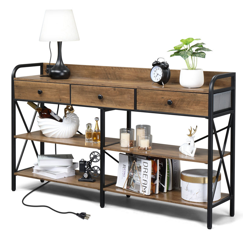 55.11'' Console Table, Brown