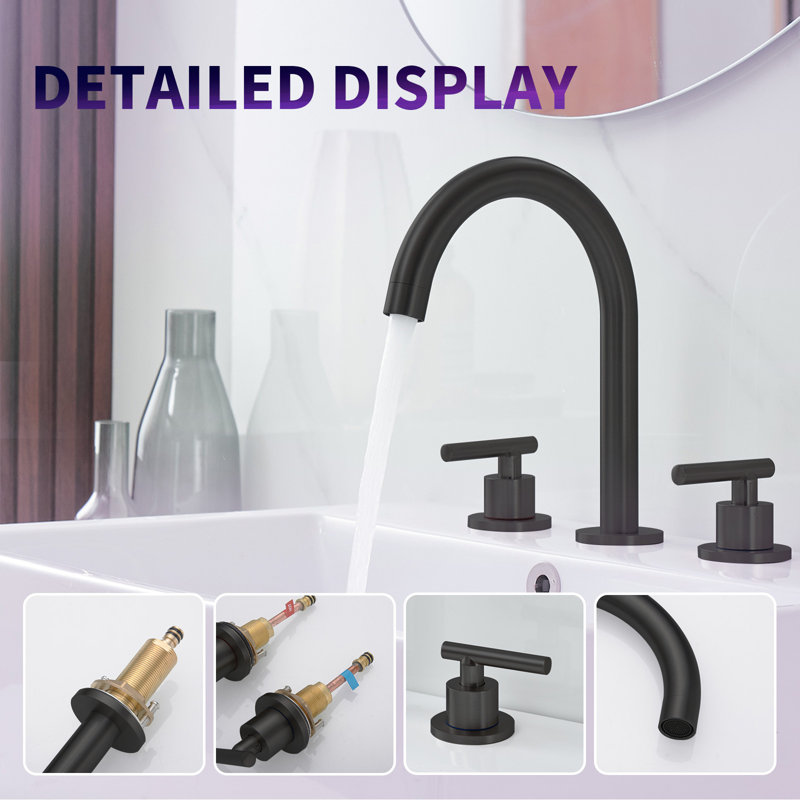 2-handle Bathroom Faucet with Drain Assembly