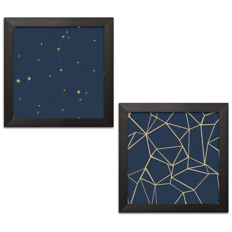 «Succulent Motif», ensemble d'impressions 2 pièces, H 12 po x l 12 po x P 0,75 po, Papier avec cadre noir