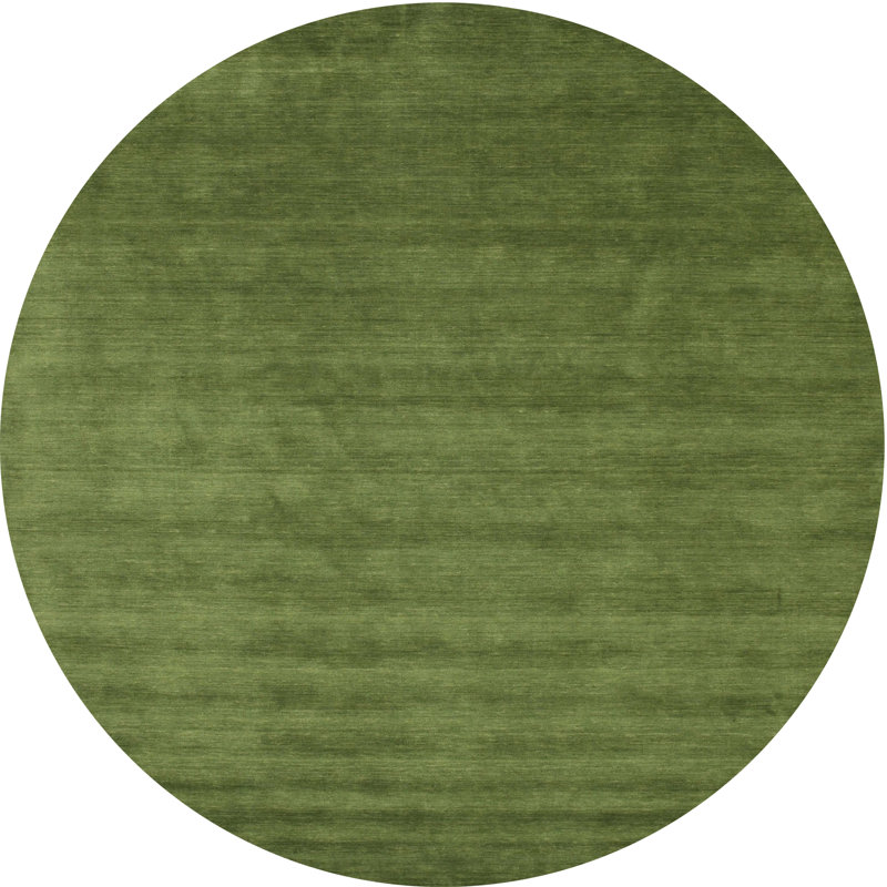 Tapis de zone vert contemporaine, Rond 8 pi