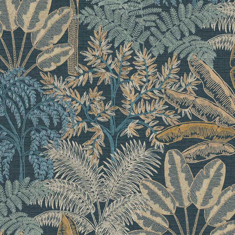 Intrigue 32.8cm x 52cm Textured Matte Wallpaper Roll, Midnight