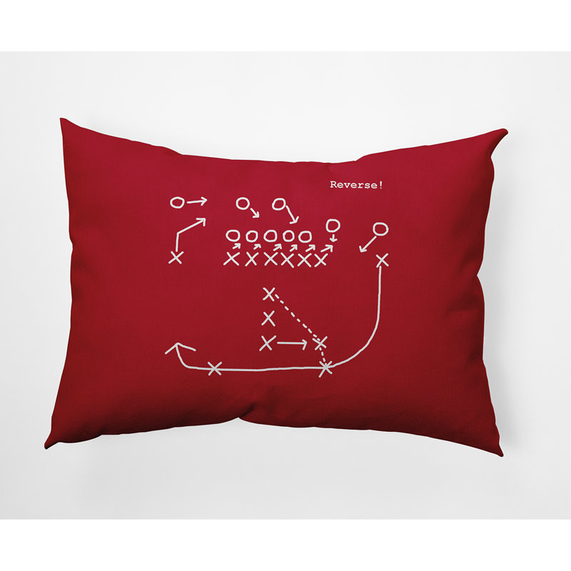 Outdoor Reversible Throw Pillow, Red