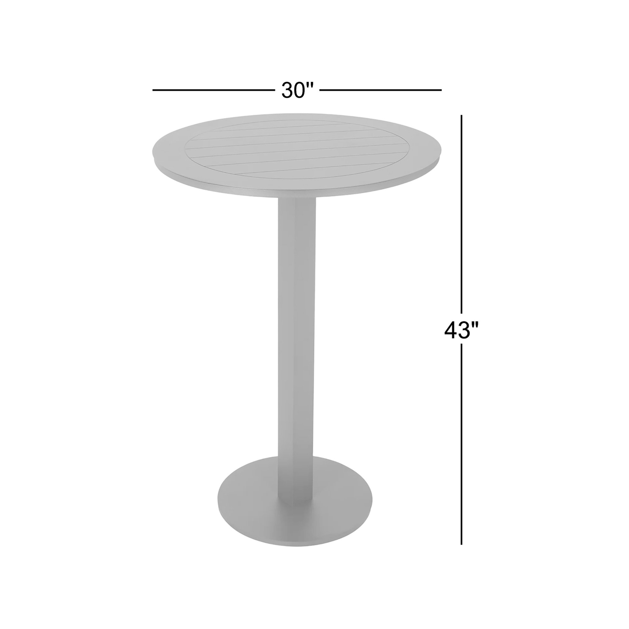 Sunset 30'' Powder Coated Aluminum Fliptop Outdoor Dining Table, 43" H x 35" L x 35" D, Gray