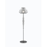 Novecento Floor Lamp White Striped Glossy Chrome E26 Ul