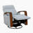 Oudant 31" Modern & Contemporary Boucle Fabric Swivel Glider Reclining Chair with Wooden Arms in Brown Finish & 360-Degree Swivel