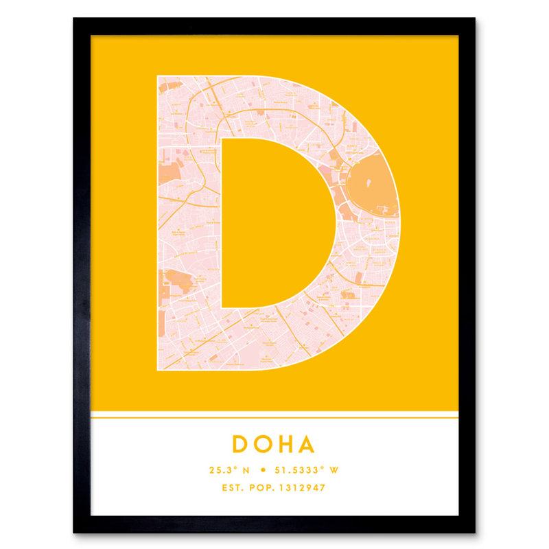Doha Qatar City - Single Picture Frame Typography