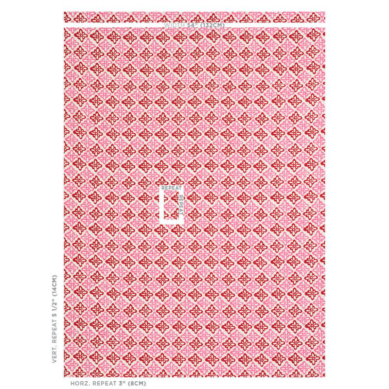 Schumacher x Molly Mahon Pattee Fabric, Pink