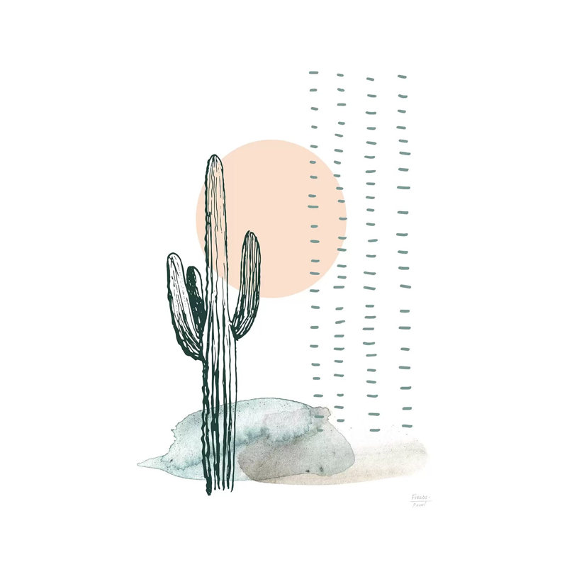 Desert Cactus - Print on Canvas, Wrapped Canvas, 66.04cm H x 45.72cm W x 1.91cm D