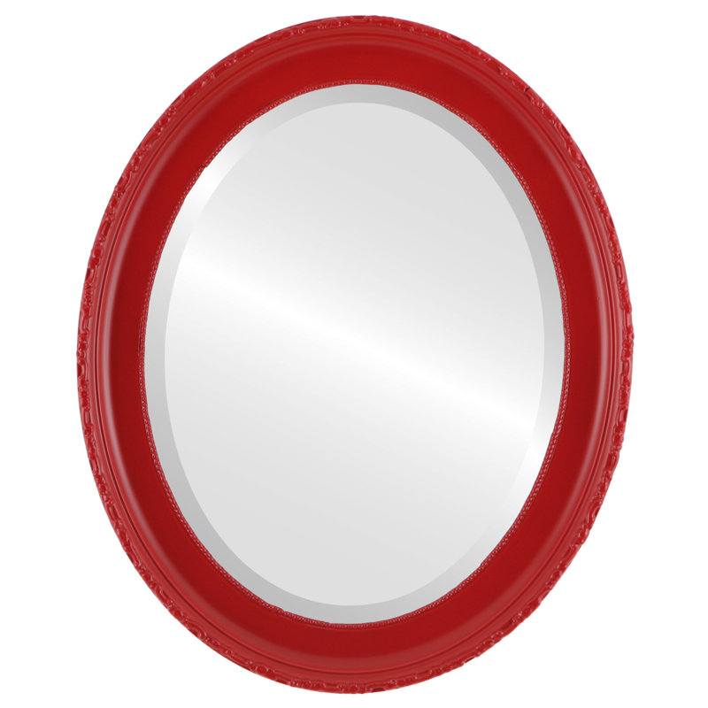 Miroir décoratif biseauté Reposa, H 26,63 po x l 22,63 po, Rouge