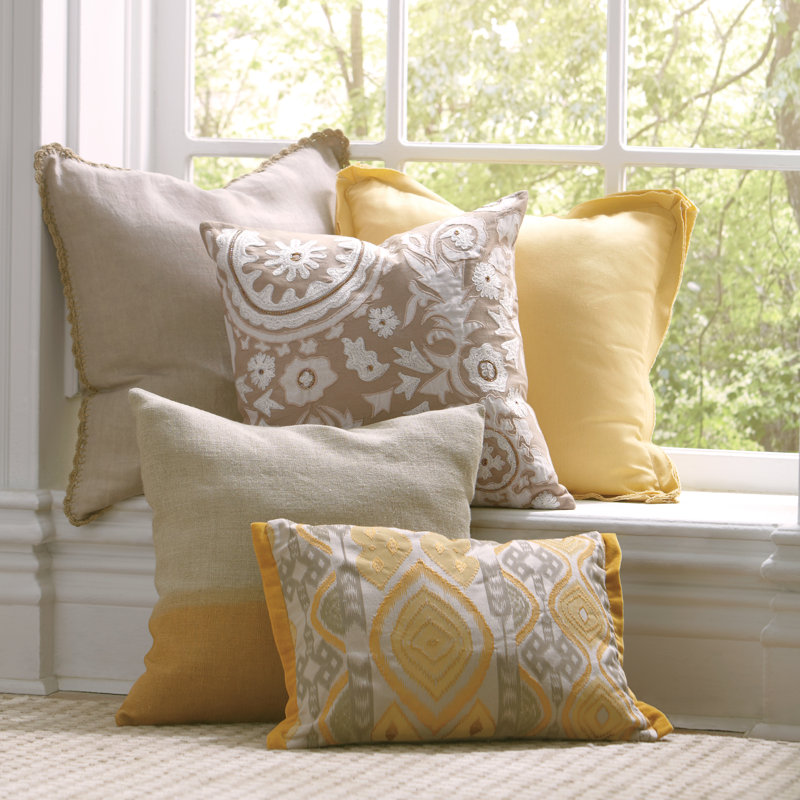 Housse de coussin Carson, 20 po x 20 po, Moutarde, Housse de coussin seulement