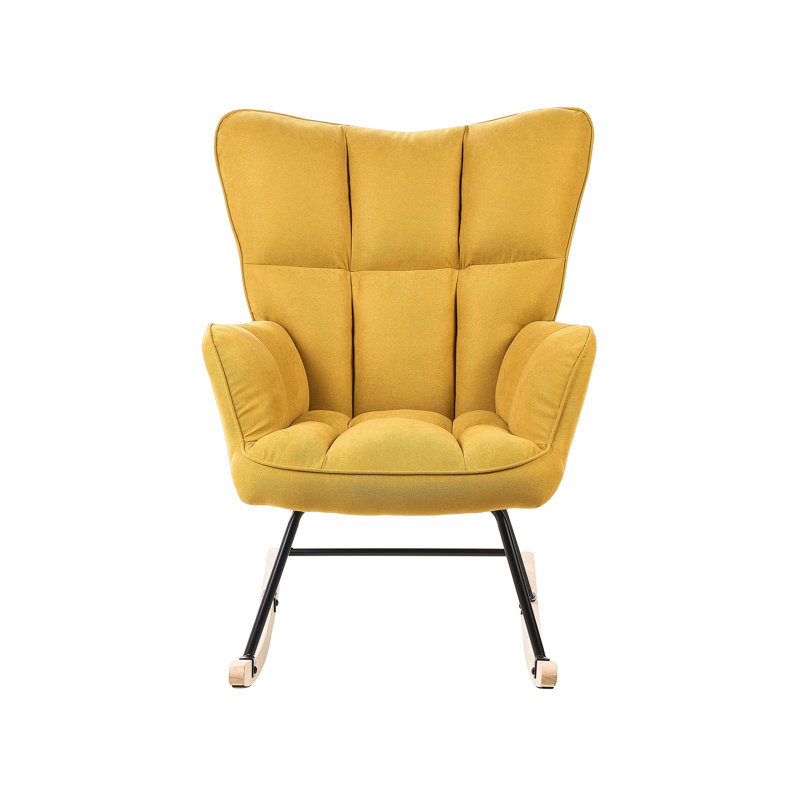 Harpor Upholstered Rocking Chair, Yellow