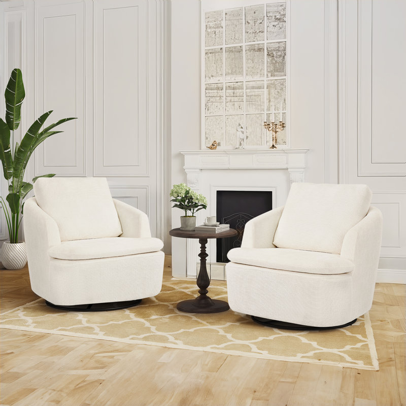 Fauteuil oscillant surdimensionné Arthur, Ivoire 
