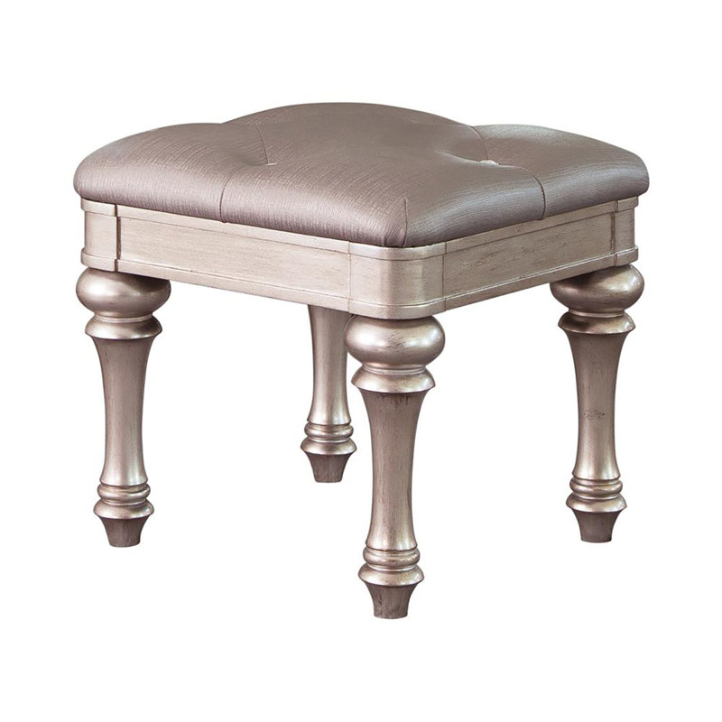 Platinum Upholestered Vanity Stool