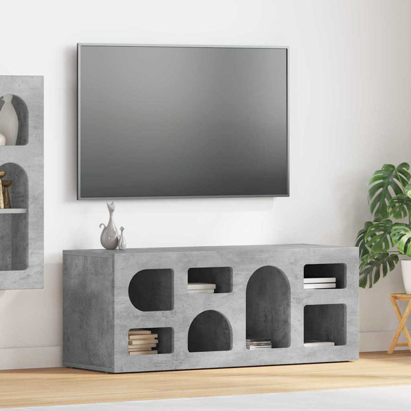 Unfinished TV Stand, 40cm H x 100cm L x 35cm W, Concrete Grey