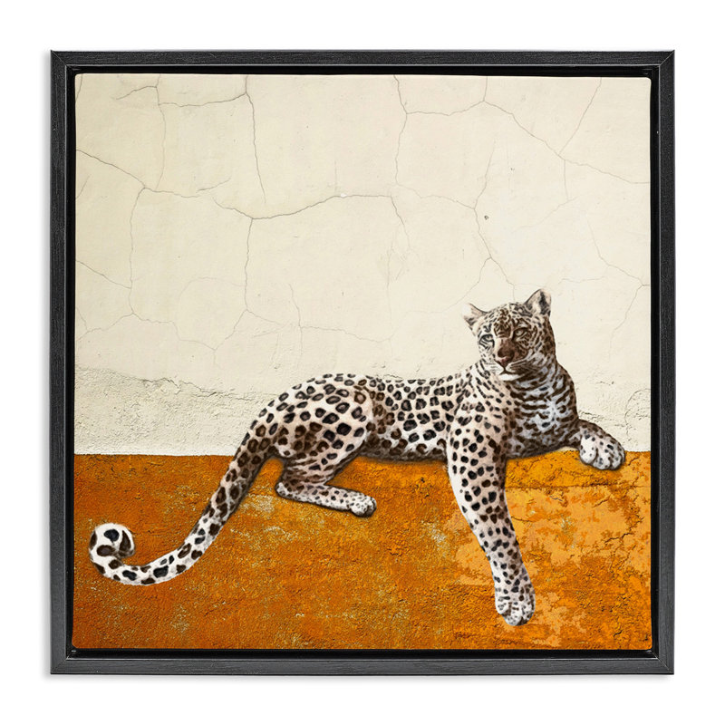 Leopard Wildlife Portrait, Jet Black Floater Frame, 25" H x 25" W