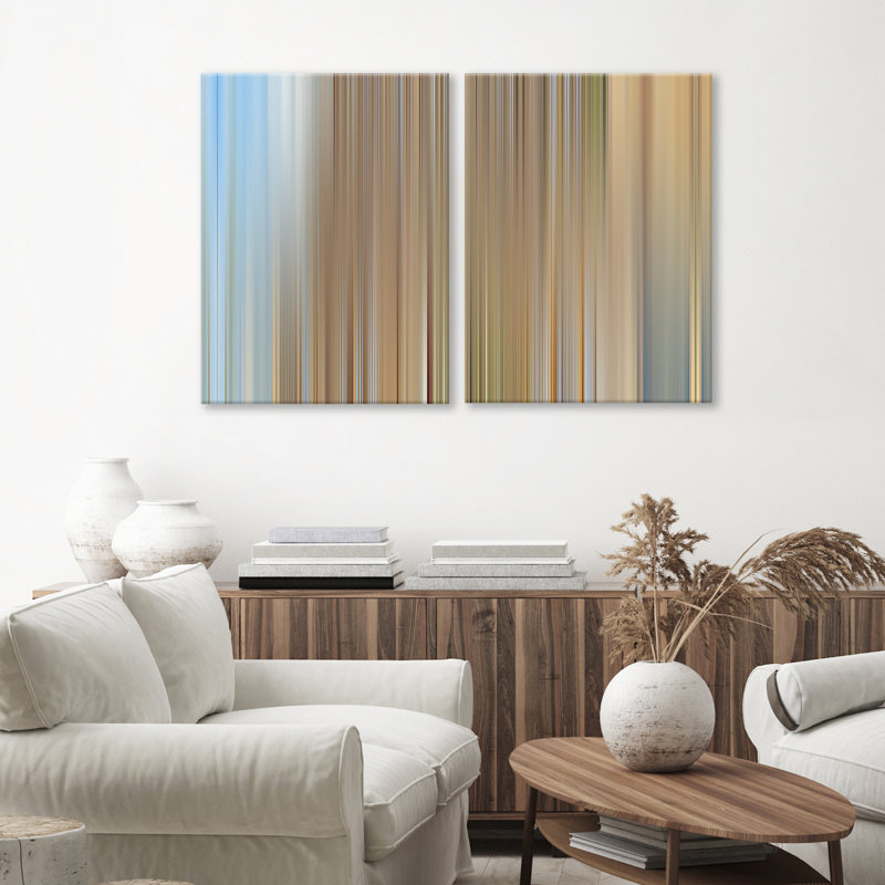 « blur stripes xxv », ensemble de 2 reproductions d’art sur toiles, H 40 po x l 60 po x P 1,5 po