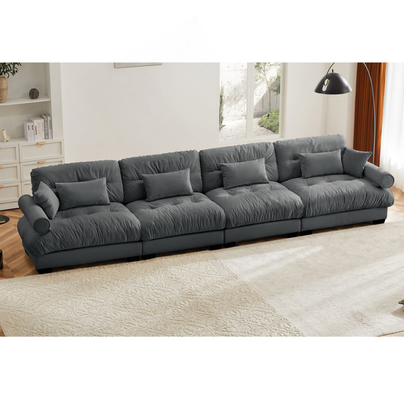 Canapé en velours 3 places, Crème, crème, 3